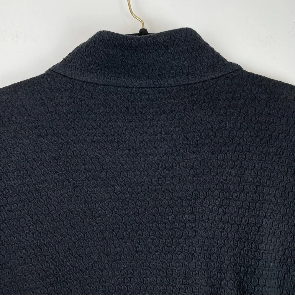 Eileen Fisher Black Texture Moto Zip Up Jacket